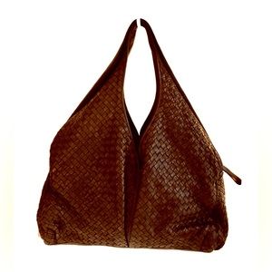 Sondra Roberts Large Woven Leather Hobo bag